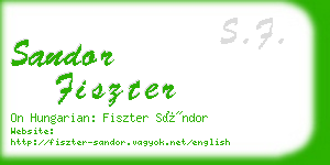 sandor fiszter business card